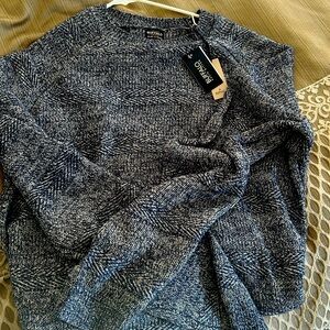 Mens XL blue and white weave sweater by Buffalo David Bitton